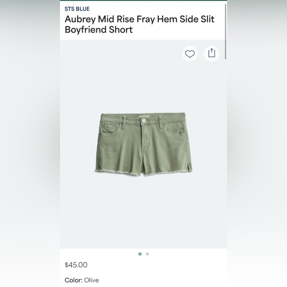 STS Blue Sage Green Jean Shorts